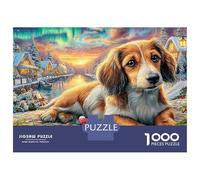 Puzzle da 1000 pezzi a forma di cucciolo di Natale di Seaside per adulti, gioco educativo, bella decorazione, sfida ad alta difficoltà, regalo di compleanno per maschi e femmine, 38x26 cm/1000 pezzi