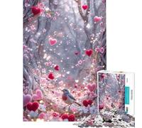 Puzzle da 1000 pezzi a forma di cuore con foresta gioco per tutta la famiglia sfida per l'intelligenza giocattolo avvincente ottimo regalo per chi ama giocare e migliorare la memoria (50x75cm)