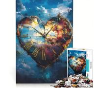 Puzzle da 1000 pezzi a forma di cuore con orologio ideale per ragazzi gioco educativo attività divertenti da fare in casa per rafforzare l'amore tra le coppie 50x75cm