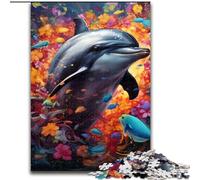 Puzzle da 1000 pezzi a forma di delfino, puzzle impossibile per adulti, dimensioni 50x75cm, rompicapo impegnativo, attività per famiglie, arredamento per la casa, regalo di Natale.