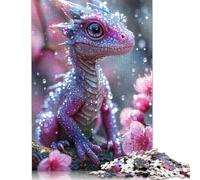 Puzzle da 1000 pezzi a forma di drago rosa, difficoltà elevata, gioco educativo, giocattolo, decorazione per la famiglia (38x26 cm)