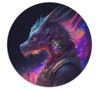 Puzzle da 1000 pezzi a forma di drago, rotondo, per adulti, design intricato per adolescenti, decorazioni fai da te e divertimento che stimola la mente, 67,5x67,5 cm.
