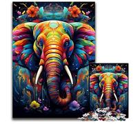 Puzzle da 1000 pezzi a forma di elefante colorato e bizzarro, per adulti, decorazione colorata per la casa e gioco interattivo per famiglie, 50x75CM/19,68x29,52 pollici