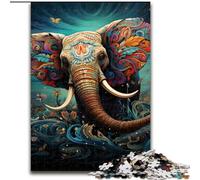 Puzzle da 1000 pezzi a forma di elefante colorato, puzzle difficili per adulti, dimensioni 50x75cm, idea regalo di compleanno, gioco rompicapo impegnativo