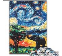 Puzzle da 1000 pezzi a forma di elefante nel cielo notturno, regalo per adolescenti, giocattoli da gioco stimolanti Ogni pezzo è unico - Gioco stimolante e divertente per tutta la famiglia (50x75cm)