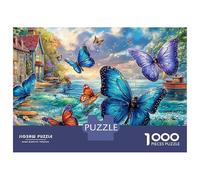 Puzzle da 1000 pezzi a forma di farfalla, farfalle colorate in volo per adulti, giochi educativi, bellissime decorazioni, regali di compleanno difficili e stimolanti, 52x38 cm/1000 pezzi