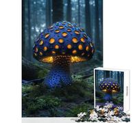 Puzzle da 1000 pezzi a forma di fungo luminoso della foresta giocattolo decorazione da parete ottimo regalo e gioco per famiglie con poster abbinato e foglio di quiz dimensioni 50x75cm