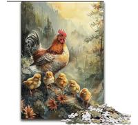 Puzzle da 1000 pezzi a forma di gallina acquerellata, in legno, attività divertente per la casa, dimensioni 50X75cm, decorazione fai da te, regalo per le vacanze stimolante per il cervello