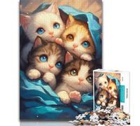 Puzzle da 1000 pezzi a forma di gattino per adulti e adolescenti, aiuta il cervello a esercitare i giocattoli avvincenti per coltivare la pazienza, adatto alle coppie, 38x26cm