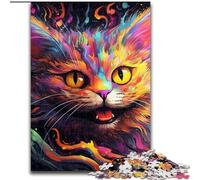 Puzzle da 1000 pezzi a forma di gatto colorato, puzzle impossibile per adulti, dimensioni 26x38cm, rompicapo impegnativo, attività per famiglie, arredamento per la casa, regalo di Natale