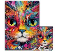 Puzzle da 1000 pezzi a forma di gatto colorato, stimolante gioco di ingegno per adolescenti e famiglie, 50x75CM/19,68x29,52 pollici