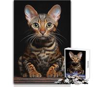 Puzzle da 1000 pezzi a forma di gatto del Bengala per adolescenti, gioco di sviluppo del pensiero logico, ottimo regalo per momenti significativi, dimensioni 38x26cm