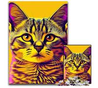 Puzzle da 1000 pezzi a forma di gatto Pop Art con volto di animale,difficile da realizzare,per adulti,ideale come regalo per adolescenti,coppie e amici,per compleanni e Natale,50x75CM