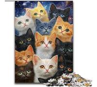 Puzzle da 1000 pezzi a forma di gatto, puzzle da 1000 pezzi impossibile, educativo, decorazione per la casa, giochi e regali (dimensioni 50x75cm)