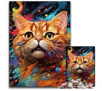 Puzzle da 1000 pezzi a forma di gatto, rompicapo stimolante per adolescenti, gioco interattivo divertente per famiglie, 50x75CM/19,68x29,52 pollici