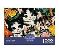 Puzzle da 1000 pezzi a forma di gatto, simpatico animale domestico, gioco educativo per adulti, bella decorazione, sfida ad alta difficoltà, regali di compleanno, 52x38 cm/1000 pezzi