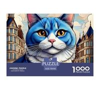 Puzzle da 1000 pezzi a forma di gatto, simpatico animale domestico per adulti dai 12 anni in su, gioco educativo, decorazione per la casa, sfida ad alta difficoltà, per maschi e femmine, compleanno,