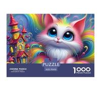 Puzzle da 1000 pezzi a forma di gatto, simpatico animale domestico per adulti dai 12 anni in su, gioco educativo, decorazione per la casa, sfida ad alta difficoltà, per maschi e femmine, compleanno,