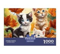 Puzzle da 1000 pezzi a forma di gatto, simpatico animale domestico per adulti dai 12 anni in su, gioco educativo, sfida ad alta difficoltà, per maschi e femmine, compleanno, 70x50 cm/1000 pezzi