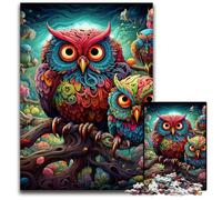 Puzzle da 1000 pezzi a forma di gufo colorato per adulti, ideale per gli innamorati, perfetto come regalo di Natale, Capodanno e San Valentino, 50x75CM/19,68x29,52 pollici.
