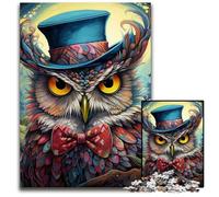 Puzzle da 1000 pezzi a forma di gufo colorato per adulti, ideale per gli innamorati, perfetto come regalo di Natale, Capodanno e San Valentino, 50x75CM/19,68x29,52 pollici.