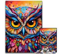 Puzzle da 1000 pezzi a forma di gufo colorato, puzzle difficili per adulti e adolescenti, serata di giochi in famiglia, idea regalo stimolante per il cervello, 26X38CM/10,23x14,96 pollici.