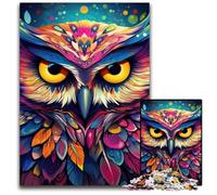 Puzzle da 1000 pezzi a forma di gufo colorato, puzzle impossibile per adulti, ideale per adolescenti e collezionisti, regalo da viaggio, attività per famiglie, 50x75CM/19,68x29,52 pollici.