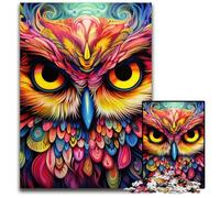 Puzzle da 1000 pezzi a forma di gufo rosa per adulti, in cartone, rilassante e divertente, perfetto regalo di Natale e decorazione per la casa, 26X38CM/10,23x14,96 pollici.