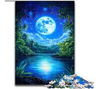 Puzzle da 1000 pezzi a forma di luna colorata in legno, idea regalo unica per decorare la casa fai da te 50x75cm per adolescenti e famiglie, decorazione fai da te perfetta e sfida stimolante