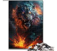 Puzzle da 1000 pezzi a forma di lupo fantasy colorato in legno, attività divertente per la casa 50x75cm, decorazione fai da te, regalo per le vacanze che stimola il cervello