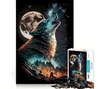 Puzzle da 1000 pezzi a forma di lupo,gioco di concentrazione,tecnica di taglio professionale,hobby affascinante per i momenti di svago (38x52cm)