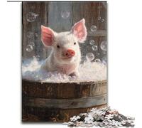 Puzzle da 1000 pezzi a forma di maialino, puzzle da 1000 pezzi, rompicapo stimolante, serata di giochi in famiglia (dimensioni 50x75cm)