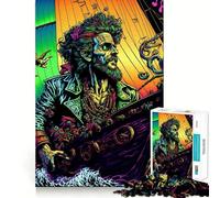 Puzzle da 1000 pezzi a forma di nave pirata, colorato, per adulti Puzzle rilassante, artistico, da assemblare, (50x75cm)