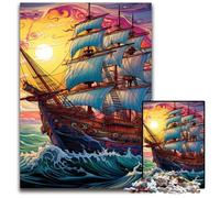 Puzzle da 1000 pezzi a forma di nave pirata della galassia, rompicapo impegnativo, attività per la famiglia, decorazione per la casa, regalo di Natale 50x75CM/19,68x29,52 pollici