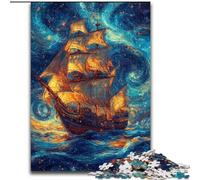 Puzzle da 1000 pezzi a forma di nave pirata per adolescenti, giocattoli per l'intrattenimento della famiglia, ideali come regalo per tutta la famiglia (dimensioni 26x38cm)