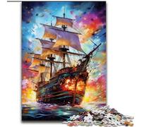 Puzzle da 1000 pezzi a forma di nave pirata, puzzle impossibile per adulti, dimensioni 50x75cm, gioco interattivo per famiglie, decorazione fai da te per la casa, regalo rompicapo