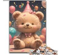 Puzzle da 1000 pezzi a forma di orsetto, per adulti, per l'interazione con la famiglia e come regalo divertente, con design astratto vibrante, 50x75cm