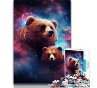 Puzzle da 1000 pezzi a forma di orso bruno per adulti e adolescenti, modelli da assemblare, attività divertenti da fare a casa, regalo di compleanno, regali da viaggio, 50x75cm