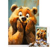 Puzzle da 1000 pezzi a forma di orso dei cartoni animati con espressione sorpresa giocattoli antistress ottimo regalo per giochi educativi collezione di artisti belle arti dimensioni 50x75cm
