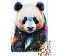 Puzzle da 1000 pezzi a forma di orso panda, stile pop art, 1 quadrato, per adulti, puzzle di carta, giocattolo, decorazione da parete, regali di Natale, 38x26 cm/1000 pezzi