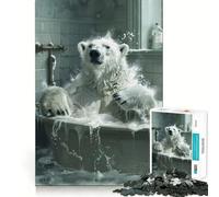 Puzzle da 1000 pezzi a forma di orso polare bianco per vasca da bagno,ideale per ragazzi Gioco di abilità mentale,divertente,con pezzi di dimensioni uniformi e precisi,perfetto per un'attività