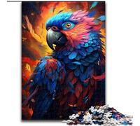Puzzle da 1000 pezzi a forma di pappagallo colorato con piume colorate,realizzato in legno per la casa o l'ufficio,ideale come regalo di Natale decorazione artistica fai da regalo di compleanno