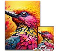Puzzle da 1000 pezzi a forma di picchio colorato, in legno, rompicapo educativo, decorazione artistica per casa e ufficio, età 14+, 50x75CM/19,68x29,52 pollici
