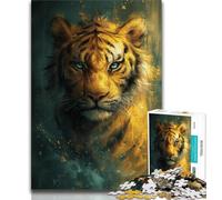 Puzzle da 1000 pezzi a forma di piccola tigre gialla per adulti, giocattoli, giochi educativi, decorazioni per la casa e regali unici antistress (38x26cm)