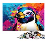 Puzzle da 1000 pezzi a forma di pinguino colorato per adulti, ideale per gli innamorati, perfetto come regalo di Natale, Capodanno e San Valentino, 26X38CM/10,23x14,96 pollici.