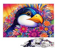 Puzzle da 1000 pezzi a forma di pinguino colorato per adulti, ideale per gli innamorati, perfetto come regalo di Natale, Capodanno e San Valentino, 26X38CM/10,23x14,96 pollici.