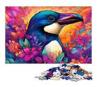 Puzzle da 1000 pezzi a forma di pinguino colorato, rompicapo stimolante, attività per la famiglia, decorazione per la casa, regalo di Natale 26X38CM/10,23x14,96 pollici