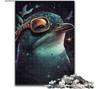 Puzzle da 1000 pezzi a forma di pinguino con illusione ottica, in legno, regalo perfetto per genitori, amanti e amici - età 14+, 50x75cm, coinvolgente attività per serate di gioco in famiglia