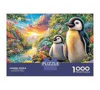 Puzzle da 1000 pezzi a forma di pinguino, puzzle impossibile divertente, impegnativo e complicato, 100% cartone riciclato, decorazione da parete, 52 x 38 cm, 1000 pezzi