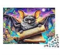 Puzzle da 1000 pezzi a forma di pipistrello con antica pergamena per adulti dai 12 anni in su, giochi educativi, decorazioni per la casa, sfida ad alta difficoltà di compleanno, 38x26 cm